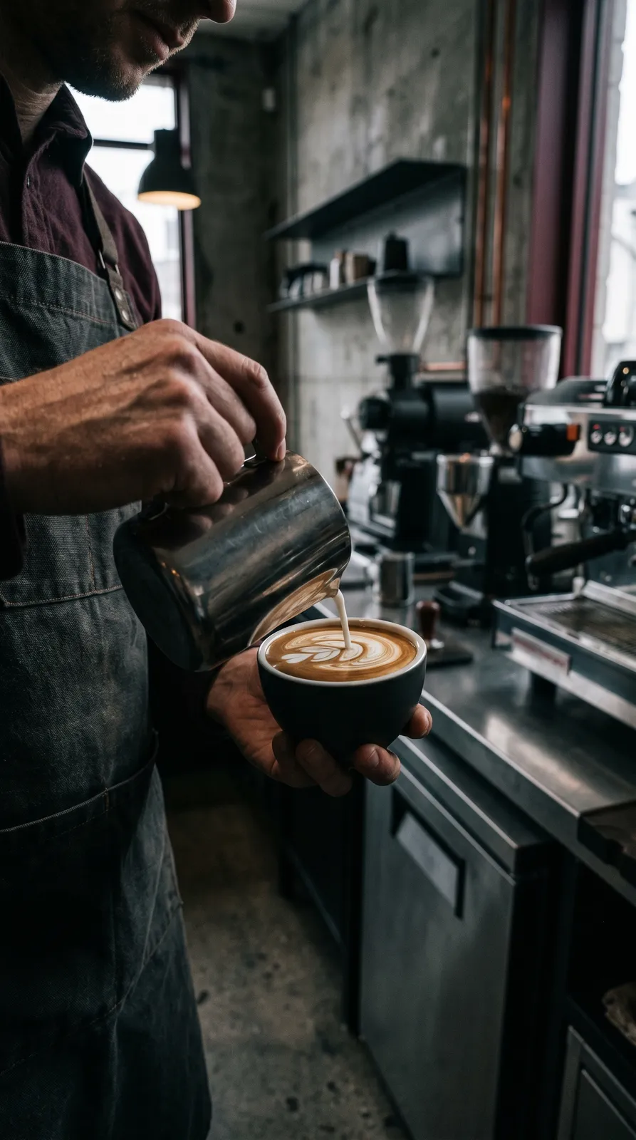 Latte art pour