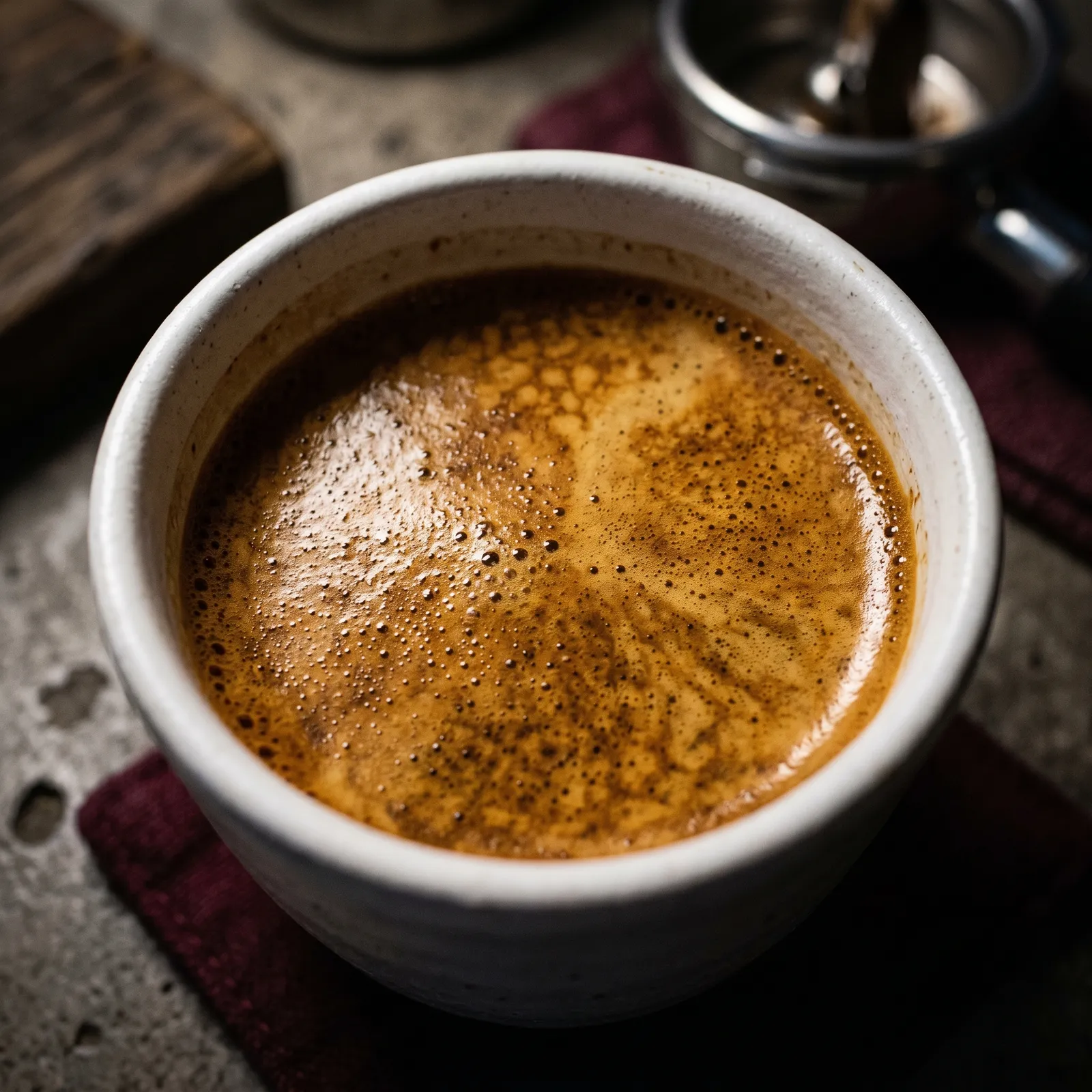 Espresso crema close-up